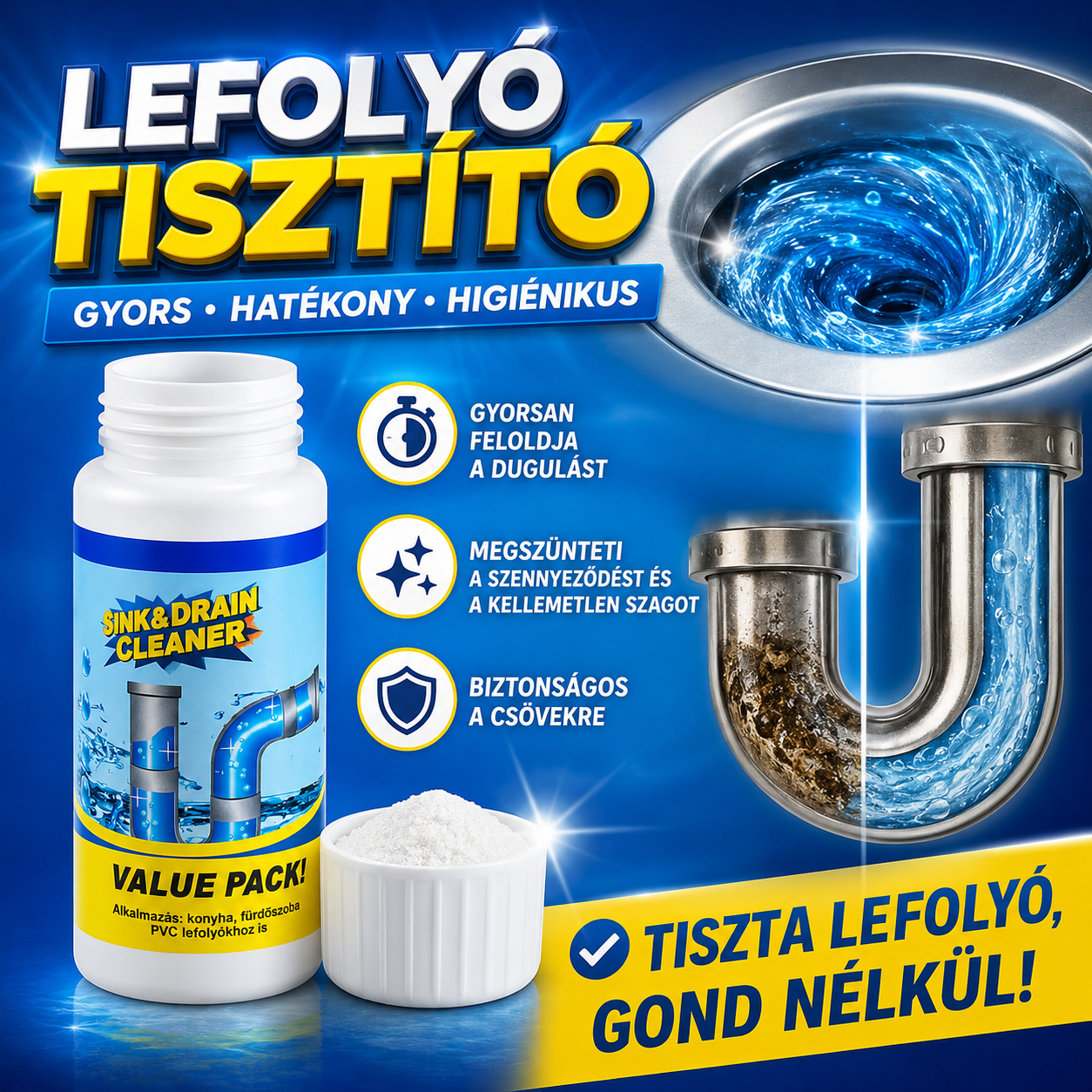 Erős lefolyótisztító 110 g
