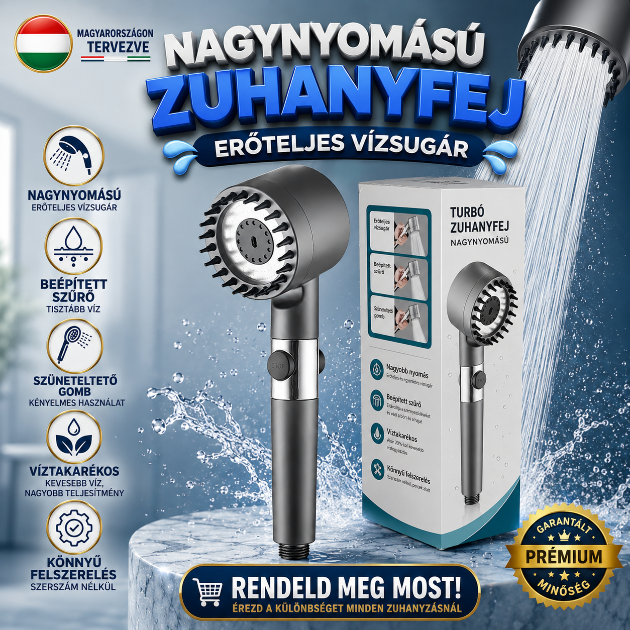 Nagynyomású zuhanyfej
